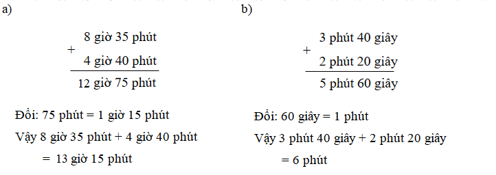 Bài 57: Cộng trừ số đo thời gian (tiết 1) trang 62 vở bài tập Toán 5 - Kết nối tri thức 2