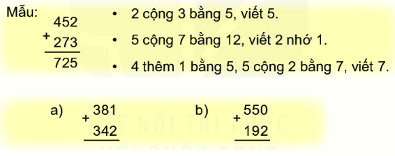 Bài 60. Phép cộng (có nhớ) trong phạm vi 1000 3 1