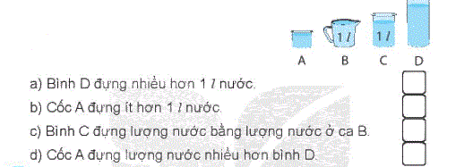 Giải bài 16: Lít (tiết 1) trang 61 Vở bài tập toán 2 - Kết nối tri thức với cuộc sống 0 1