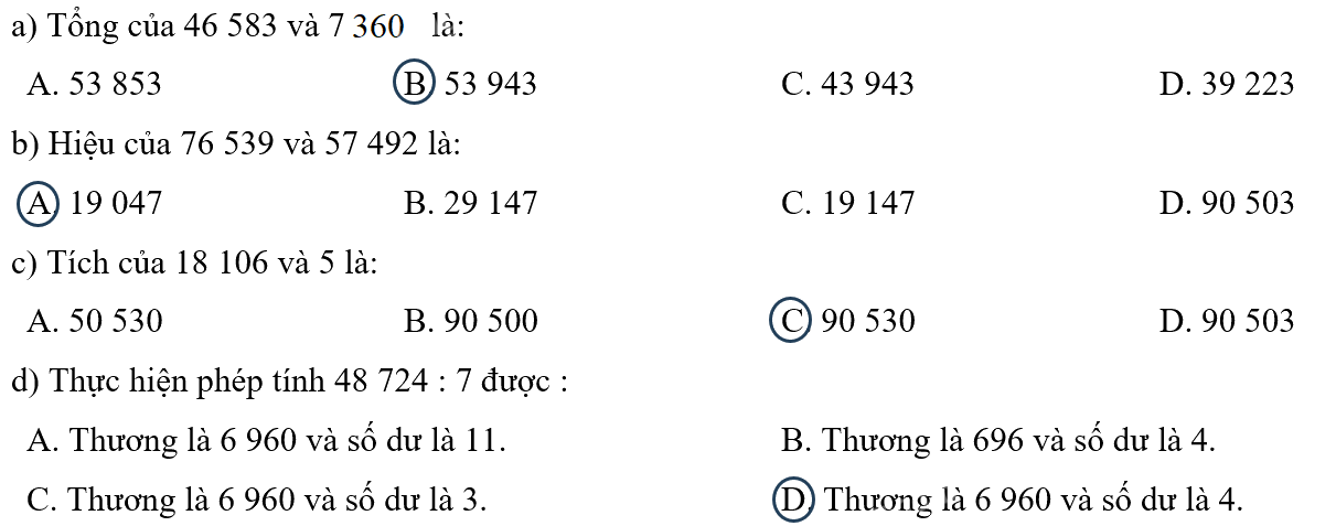 Giải bài 2: Ôn tập các phép tính trong phạm vi 100 000 (tiết 3) trang 10, 11 vở bài tập Toán 4 - Kết nối tri thức với cuộc sống 2