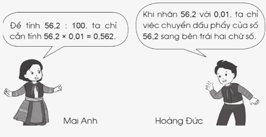 Giải bài 32: Chia một số thập phân cho 10, 100, 1 000, ... trang 77, 78 vở bài tập Toán 5 - Cánh diều 5