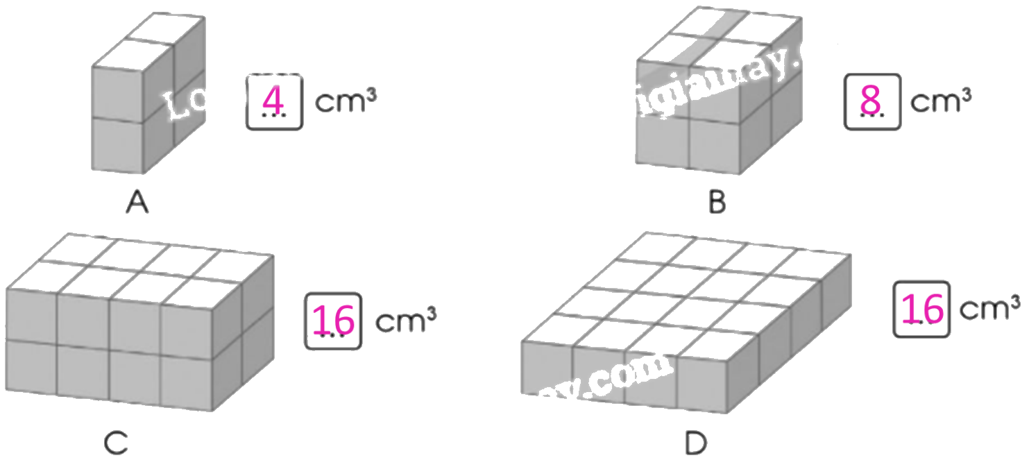 Giải bài 63. Xăng-ti-mét khối. Đề-xi-mét khối trang 40, 41, 42 vở bài tập Toán 5 - Cánh diều 1 2