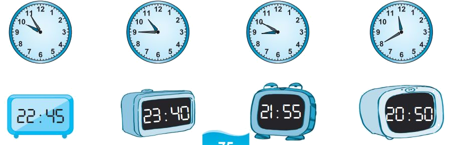Giải bài 66: Xem đồng hồ. Tháng - năm (tiết 1) trang 75 vở bài tập Toán 3 - Kết nối tri thức với cuộc sống 3