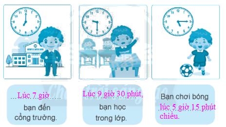 Giải bài: Giờ , phút, xem đồng hồ VBT toán 2 - Chân trời sáng tạo 15