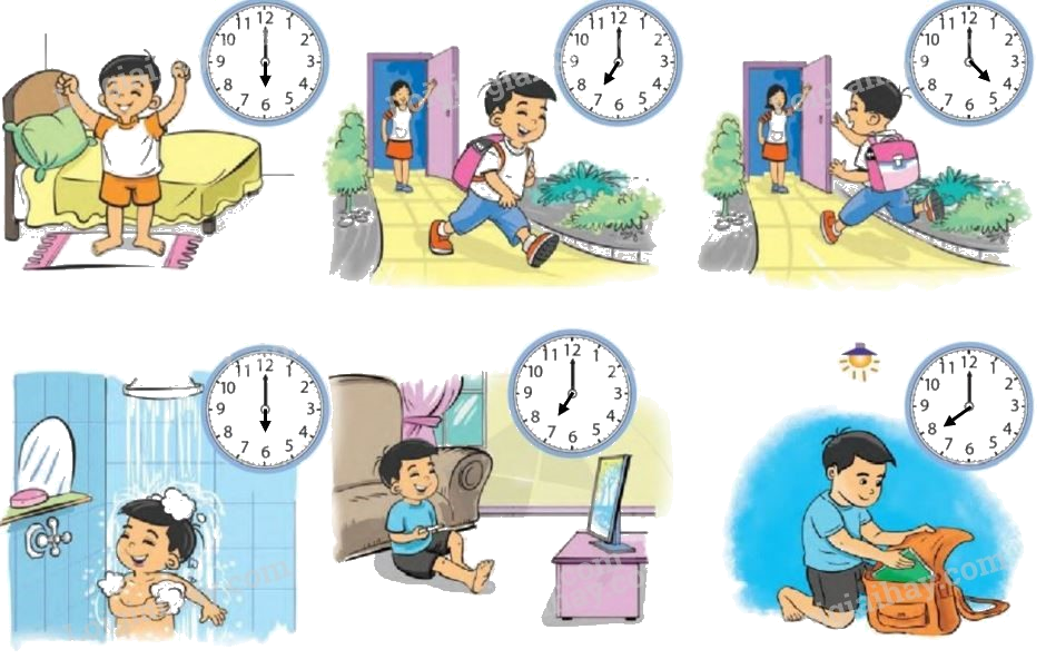Toán lớp 1 trang 150 - Đồng hồ - thời gian - SGK Cánh diều 6