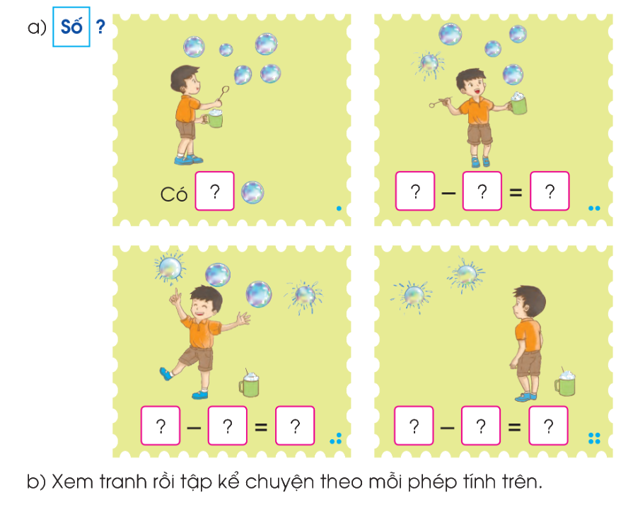 Toán lớp 1 trang 60 - Phép trừ trong phạm vi 6 (tiếp theo) - SGK Cánh diều 10