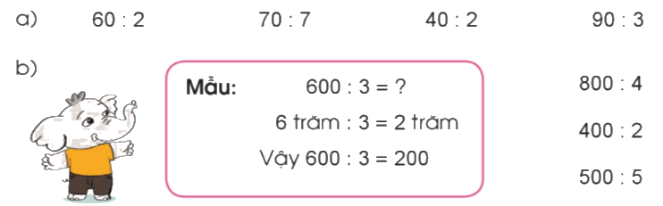 Toán lớp 3 trang 76 - Chia số tròn chục, tròn trăm cho số có một chữ số - SGK Cánh diều 1