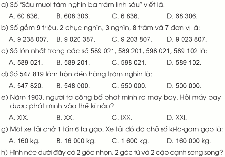 Toán lớp 4 trang 116 - Bài 52: Ôn tập chung - SGK Cánh diều 1
