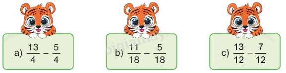 Toán lớp 4 trang 50 - Bài 124: Phép trừ phân số - SGK Bình Minh 2