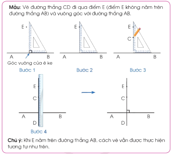 Toán lớp 4 trang 50 - Bài 21: Hai đường thẳng vuông góc. Vẽ hai đường thẳng vuông góc - SGK Cánh diều 6
