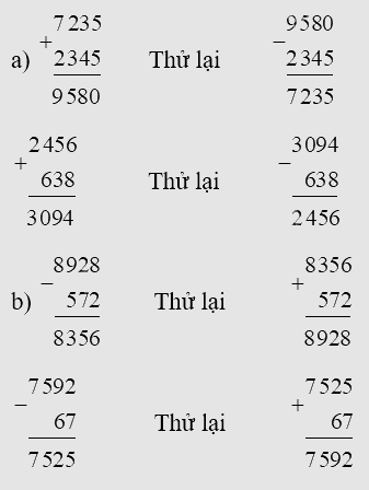 Toán lớp 4 trang 65 - Bài 26: Phép cộng, phép trừ - SGK Cánh diều 2 3