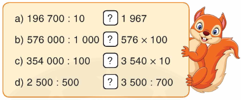 Toán lớp 4 trang 83 - Bài 156: Ôn tập về các phép tính với số tự nhiên (tiếp theo) - SGK Bình Minh 1