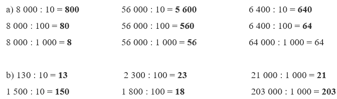 Toán lớp 4 trang 89 - Bài 39: Chia cho 10, 100, 1 000, ... - SGK Cánh diều 2