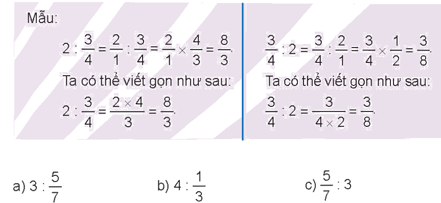 Toán lớp 4 trang 91 - Bài 64: Phép chia phân số - SGK Kết nối tri thức 10